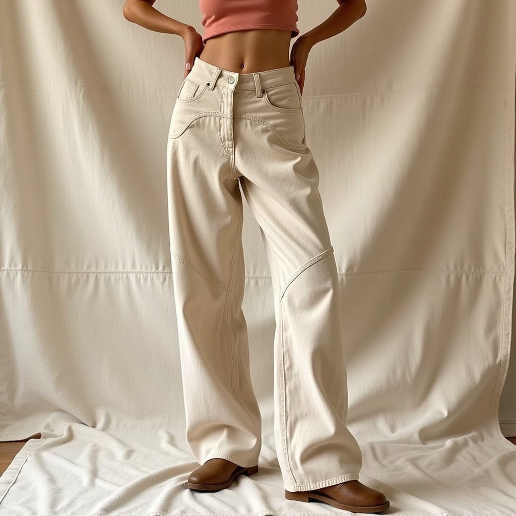 Félicité – Beige leren broek