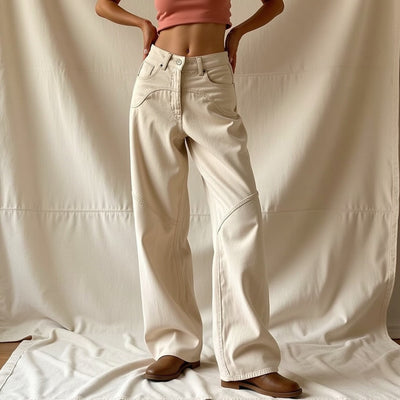 Félicité – Beige leren broek