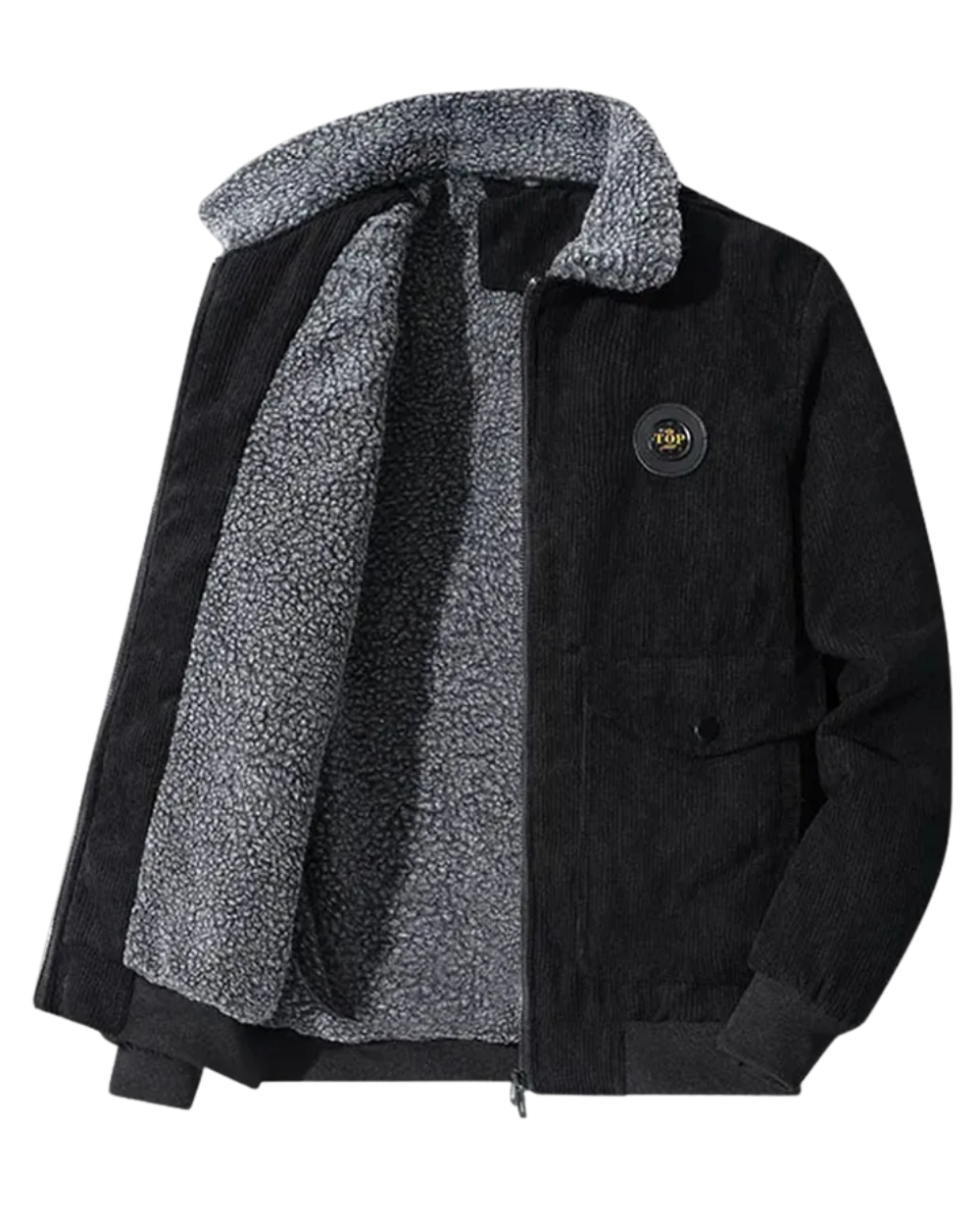 Veste élégante en velours côtelé avec doublure polaire