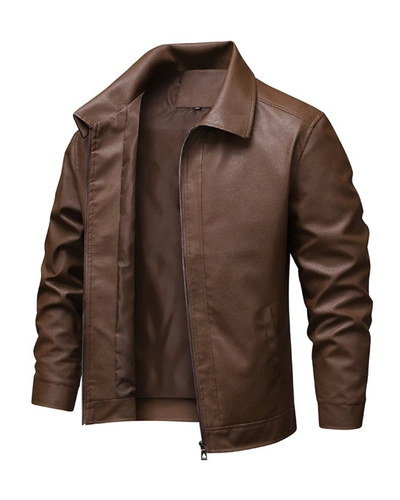 Blouson moto en cuir vintage
