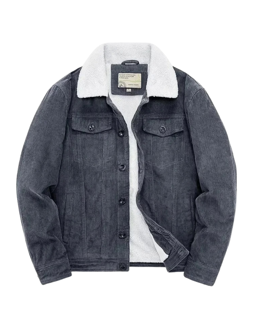 Veste en velours côtelé avec doublure en cachemire