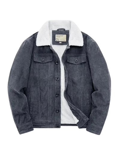 Veste en velours côtelé avec doublure en cachemire